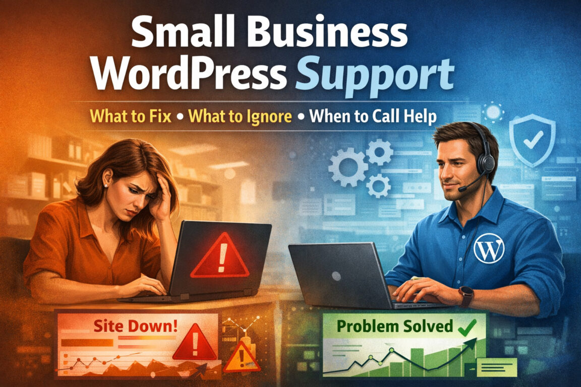 Small Business WordPress Support: What to Fix, What to Ignore, and When to Call Help Small Business WordPress Support: What to Fix, What to Ignore, and When to Call Help